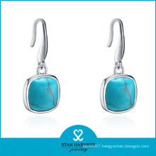 Natural Turquoise Cheap Earrings Wholesale (J-0033E)